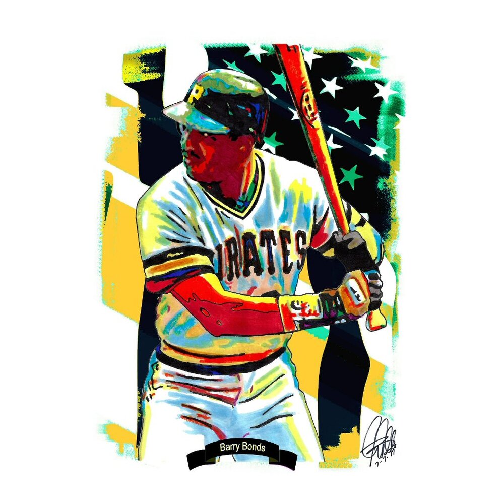 Barry Bonds Pittsburgh Pirates Baseball Sports Poster Print Wall Art 13x19